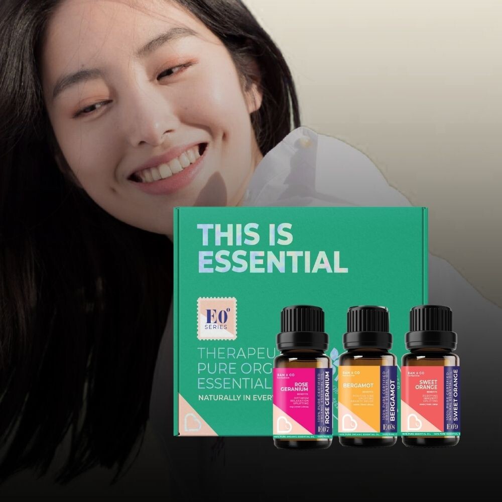 BAM & CO Happy Positive Booster (Mood Booster) Kit Organic Essential Oil – 3 Types of Oil 5ml / 10ml